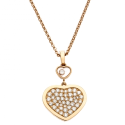 Chopard Happy Hearts Diamond 18k Rose Gold Pendant Necklace