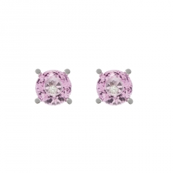 Chopard So Happy Pink Stone Diamond 18k White Gold Stud Earrings
