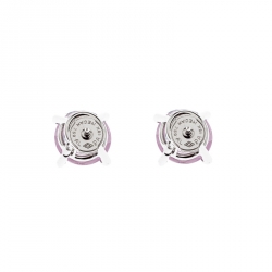 Chopard So Happy Pink Stone Diamond 18k White Gold Stud Earrings