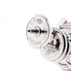 Chopard So Happy Pink Stone Diamond 18k White Gold Stud Earrings