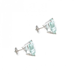 Chopard So Happy Green Stone Diamond 18k White Gold Stud Earrings