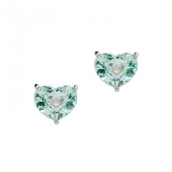 Chopard So Happy Green Stone Diamond 18k White Gold Stud Earrings