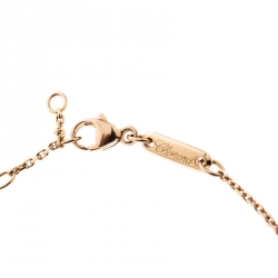 Pre Owned Chopard Happy Diamond Clover 18k Rose Gold Station Bracelet