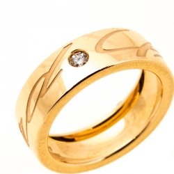Chopard Chopardissimo Diamond 18k Rose Gold Band Ring Size 50 