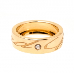 Chopard Chopardissimo Diamond 18k Rose Gold Band Ring Size 50 