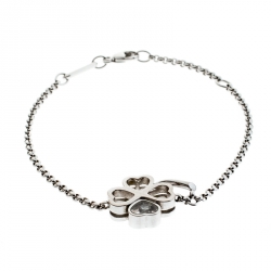 Chopard Happy Diamond Clover Motif 18k White Gold Bracelet