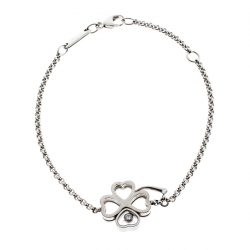 Chopard Happy Diamond Clover Motif 18k White Gold Bracelet
