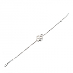 Chopard Happy Diamond Clover Motif 18k White Gold Bracelet