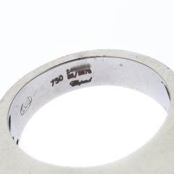 Pre Owned Chopard Happy Diamond Lozenge Shaped 18K White Gold Cocktail Band Ring Size 55