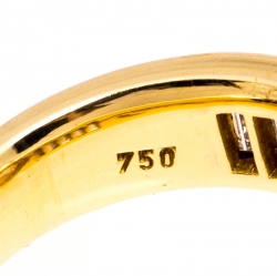 Chopard Happy Diamond Heart 18K Yellow Gold Ring Size 54