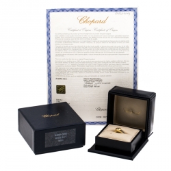 Chopard Happy Diamond Heart 18K Yellow Gold Ring Size 54