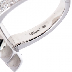 Pre Owned Chopard Diamond Paved 18K White Gold Heart Ring Size 52