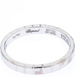 Chopard Ice Cube 18K White Gold Band Ring Size 49