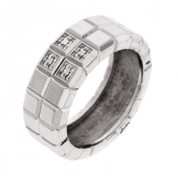 Chopard Diamond 18K White Gold Ice Cube Ring Size 56