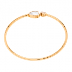 Pre Owned Chopard Happy Hearts Diamond Mother of Pearl 18K Rose Gold Open Bracelet