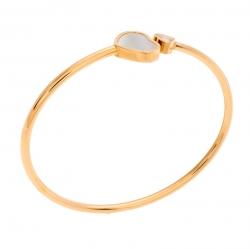 Pre Owned Chopard Happy Hearts Diamond Mother of Pearl 18K Rose Gold Open Bracelet