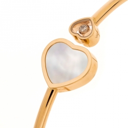 Pre Owned Chopard Happy Hearts Diamond Mother of Pearl 18K Rose Gold Open Bracelet