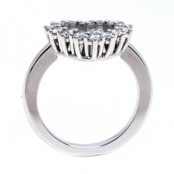 Chopard Happy Heart Diamond 18K White Gold Ring Size 52.5