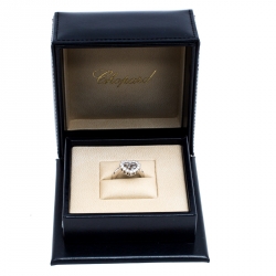 Chopard Happy Heart Diamond 18K White Gold Ring Size 52.5