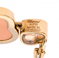Chopard Happy Hearts 18K Rose Gold Diamond and Rose Stone Drop Earrings