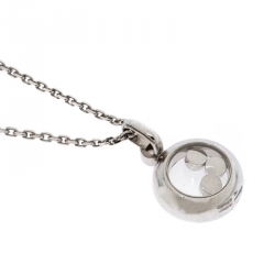 Chopard Happy Diamonds Circle Pendant 18k White Gold Necklace