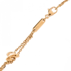 Chopard 18k Rose Gold Happy Emotions Pendant Double Belcher Chain Necklace 