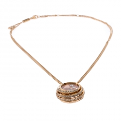 Chopard 18k Rose Gold Happy Emotions Pendant Double Belcher Chain Necklace 