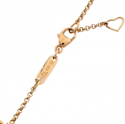 Pre Owned Chopard Happy Hearts Onyx Diamond 18K Rose Gold Pendant Necklace