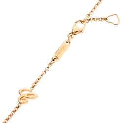 Pre Owned Chopard Happy Hearts Onyx Diamond 18K Rose Gold Pendant Necklace