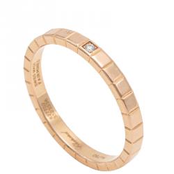 Chopard Rose Gold Ice Cube 1 Diamond Ring Size 56