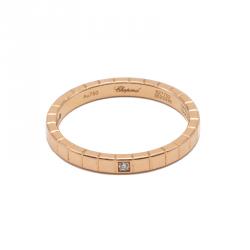 Chopard Rose Gold Ice Cube 1 Diamond Ring Size 56