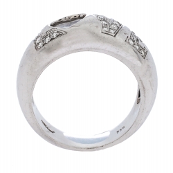 Chopard Happy Love Diamond 18K White Gold Band Ring Size 55