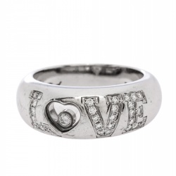 Chopard Happy Love Diamond 18K White Gold Band Ring Size 55