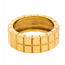 Chopard Ice Cube 18K Yellow Gold Band Ring Size 55