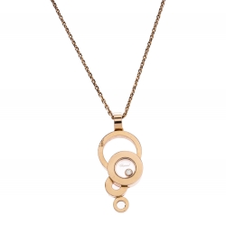 Chopard Happy Bubble Diamond 18K Rose Gold Pendant Necklace