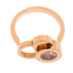 Chopard Happy Bubbles Diamond 18K Rose Gold Ring Size 54.5
