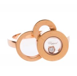 827864-5009  Chopard Good Luck Charms Rose Gold Diamond Ring Size