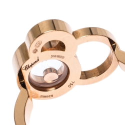 Chopard Happy Bubbles Diamond 18K Rose Gold Ring Size 54.5