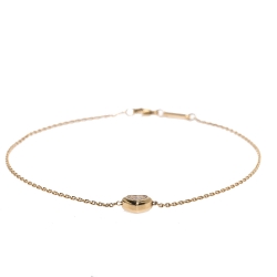Pre Owned Chopard Happy Heart Diamond 18K Yellow Gold Chain Link Anklet 