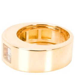 Chopard Happy 0.05 CT Diamond 18K Yellow Gold Ring Size 52