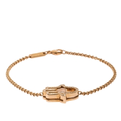 مملوكة مسبقًا سوار شوبارد ذهب وردي عيار 18 Good Luck Charm Hamsa Hand Happy Diamond