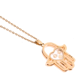Chopard Happy Diamonds Good Luck Charm 18K Rose Gold Pendant Necklace