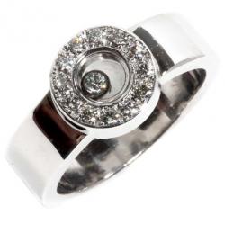 Pre Owned Chopard Diamond 18 K White Gold Ring Size 56