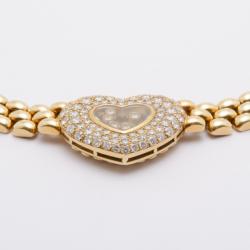 Pre Owned Chopard Happy Diamonds 18 K Yellow Gold Heart Necklace 