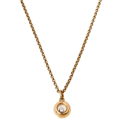 Pre Owned Chopard Miss Happy Diamond 18K Rose Gold Necklace