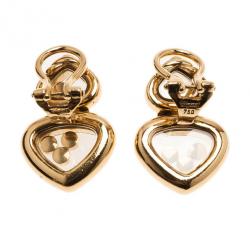 Chopard Happy Diamonds Cabochon Blue Sapphire 18K Yellow Gold Earrings