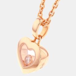 Pre Owned Chopard Happy Diamonds Icon 18K Rose Gold Diamond Necklace