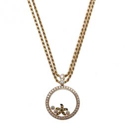 Pre Owned Chopard Happy Diamonds Starfish 18K Yellow Gold Pendant Necklace