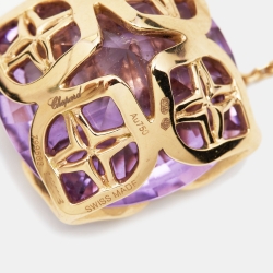 Pre Owned Chopard Imperiale Amethyst Diamond 18k Rose Gold Pendant Necklace
