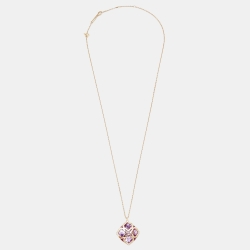Pre Owned Chopard Imperiale Amethyst Diamond 18k Rose Gold Pendant Necklace